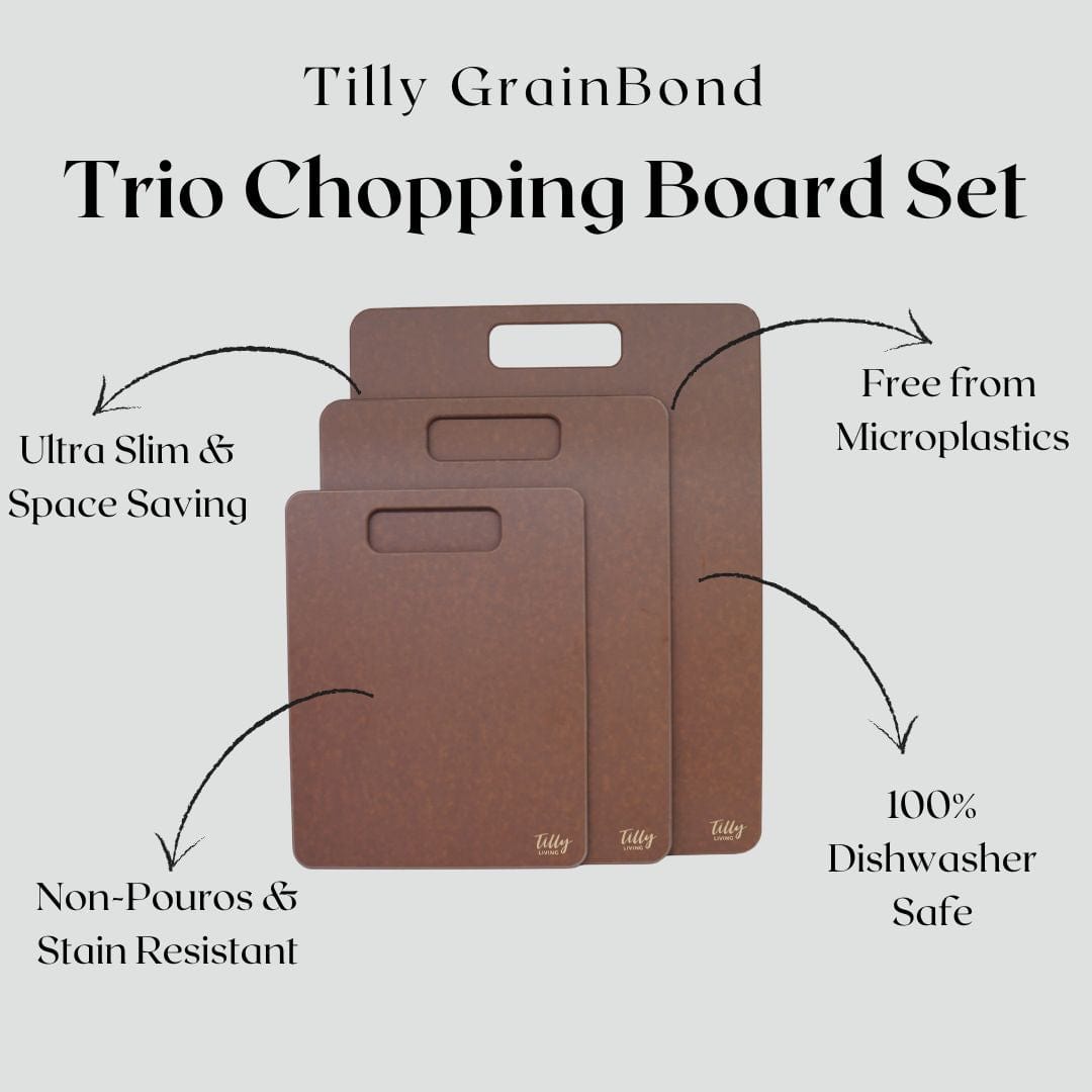 GrainBond Chopping Board Set - Sustainable & Microplastic-Free